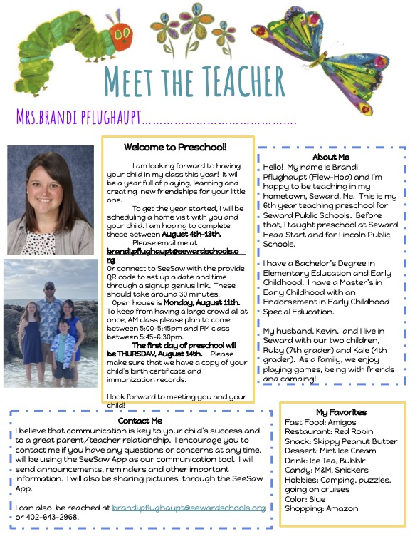 Seward Public Schools Mrs. Brandi Pflughaupt